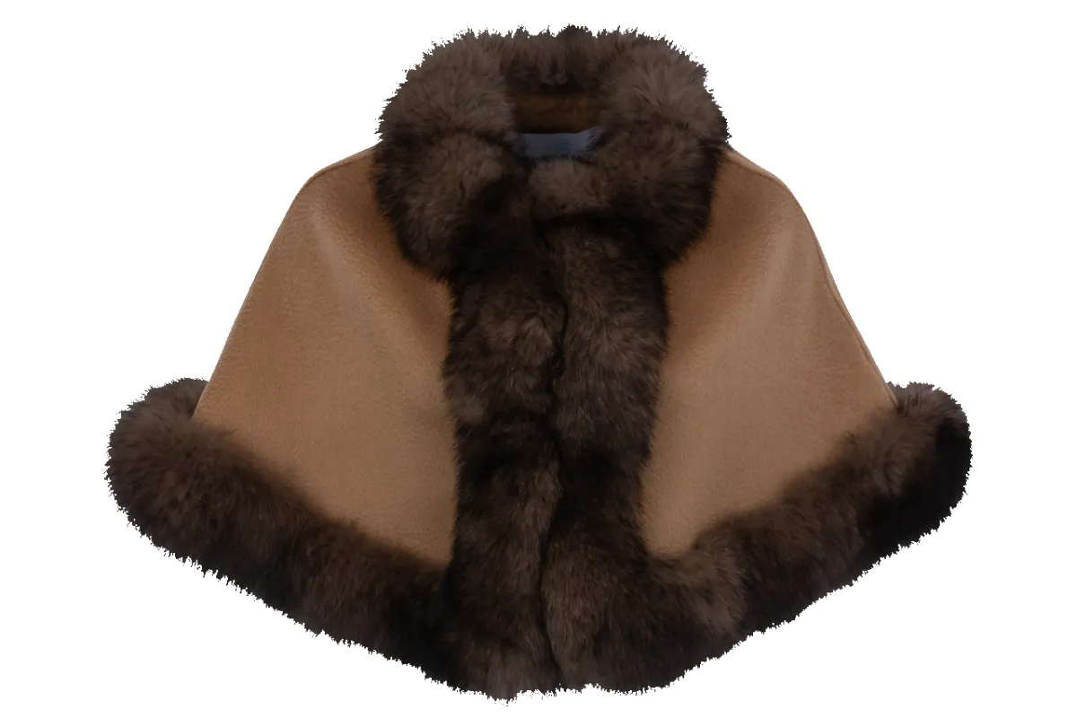 Pinto Ranch Cashmere & Fox Fur Stole - Dark Brown sold by Pinto Ranch