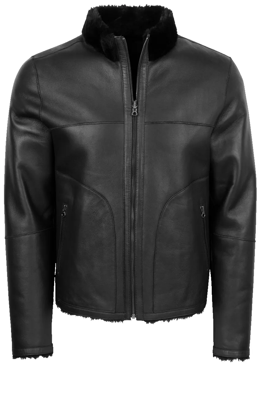 Pinto Ranch Shearling Reversible Jacket -Solid Black sold by Pinto Ranch