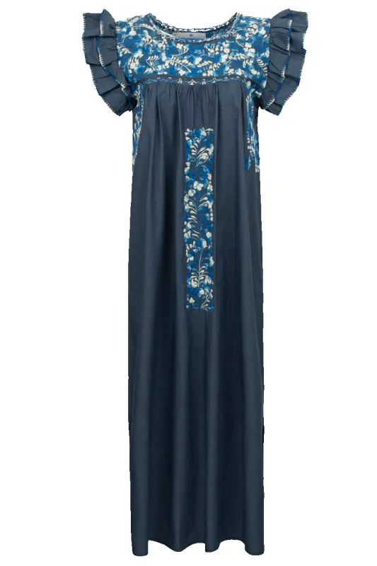 Margarita Mercantile Mariana Maxi Dress - Denim sold by Pinto Ranch