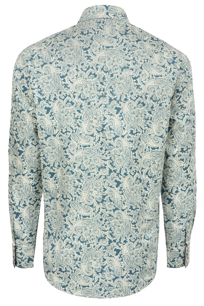 Stetson Men's Tonal Paisley Snap Front Shirt - Blue sold by Pinto Ranch product image thumbnail 2