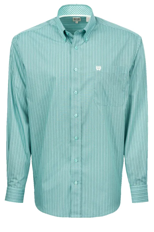 Cinch Striped Button-Front Shirt - Mint sold by Pinto Ranch