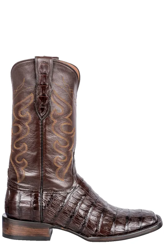 Black Jack Select Caiman Belly Cowboy Boots - Chocolate sold by Pinto Ranch