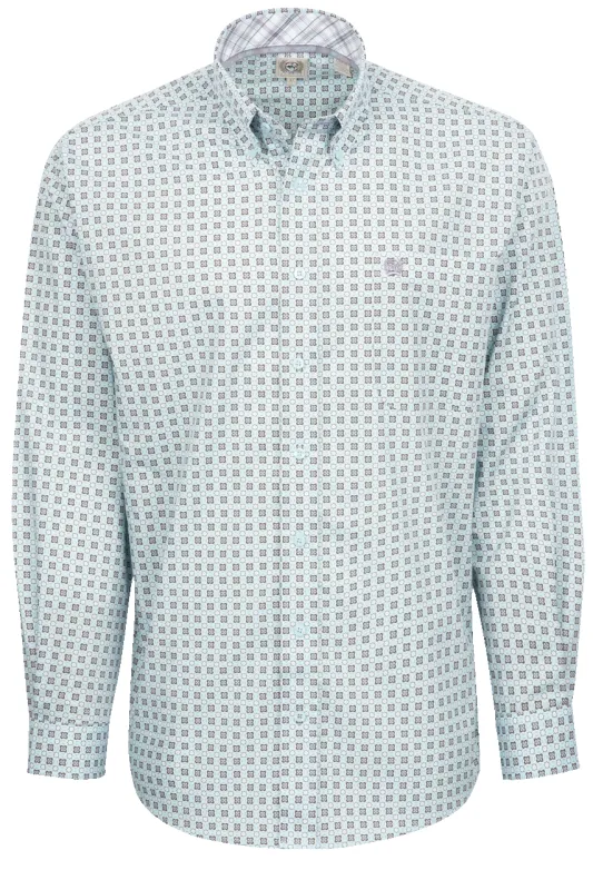 Cinch Button-Front Shirt - Light Blue Foulard sold by Pinto Ranch
