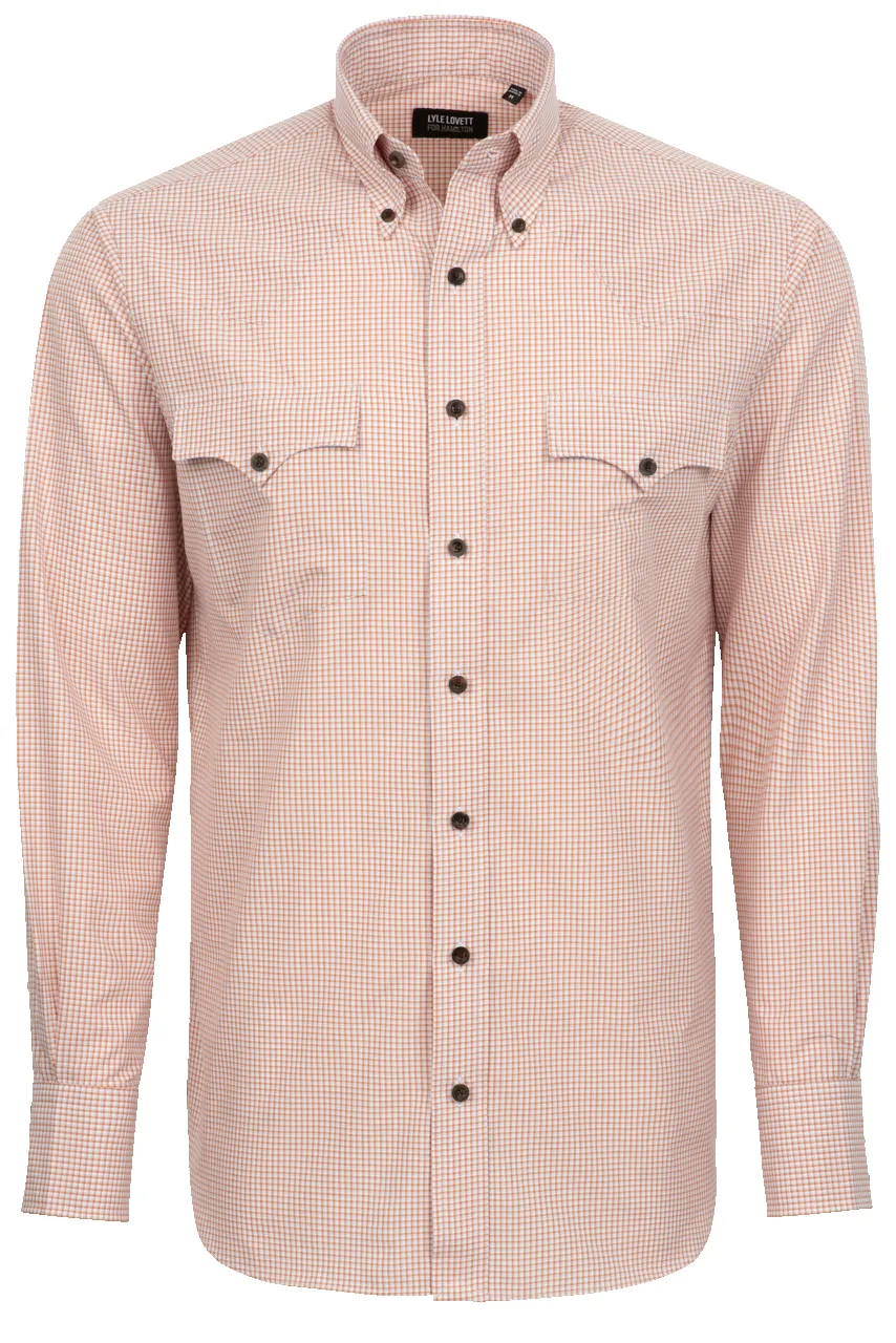 Lyle Lovett for Hamilton Button-Front Shirt - Orange Check sold by Pinto Ranch