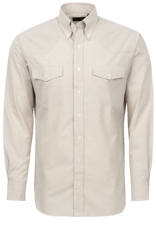 Pinto Ranch YY Collection Button-Front Shirt - Tan Check made by Pinto Ranch
