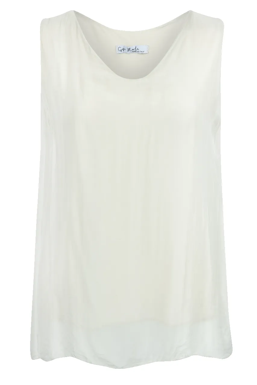 Gigi Sleeveless V-Neck Silk Top sold by Pinto Ranch product image thumbnail 3