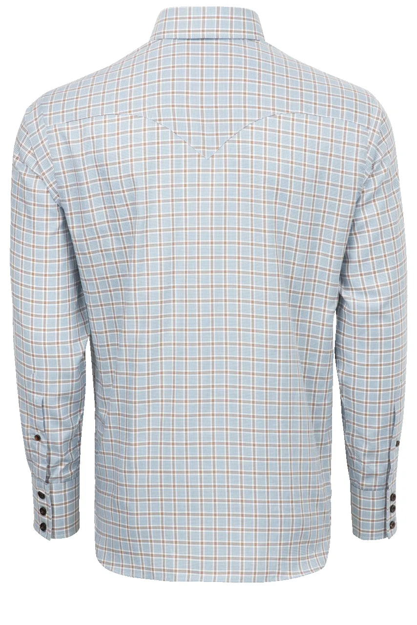 Lyle Lovett for Hamilton Button-Front Shirt - Blue & Brown Check sold by Pinto Ranch product image thumbnail 2