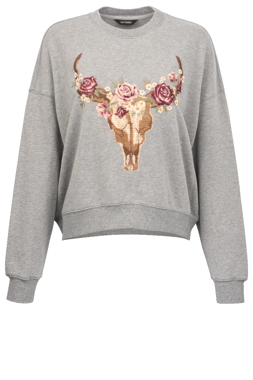 Driftwood Teddy Rose Sweatshirt sold by Pinto Ranch