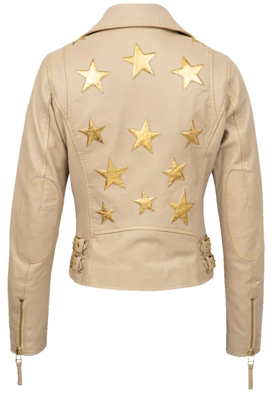 Mauritius Christy Gold Lamb Leather Jacket sold by Pinto Ranch