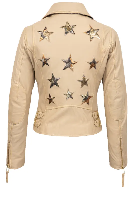 Mauritius Christy Marble Lamb Leather Jacket sold by Pinto Ranch