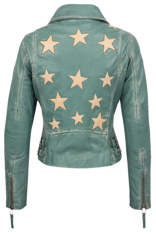 Mauritius Christy Seagreen Lamb Leather Jacket sold by Pinto Ranch