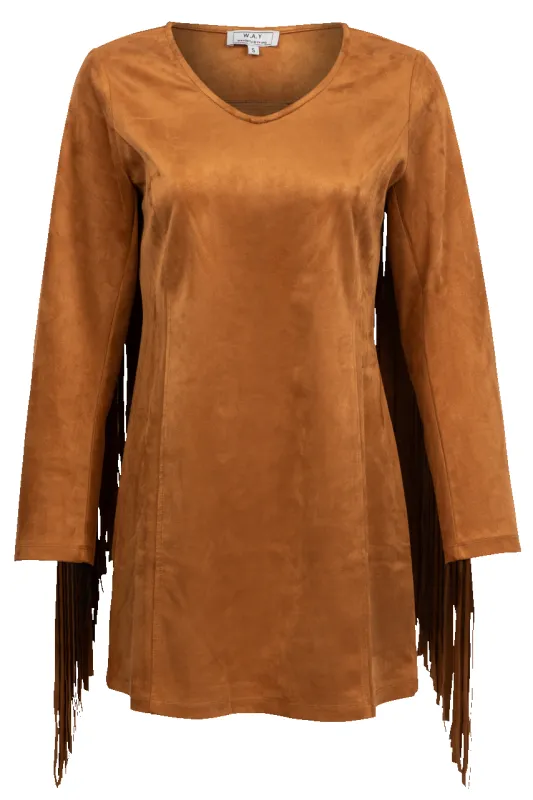 W.A.Y. Fringe Mini Dress sold by Pinto Ranch