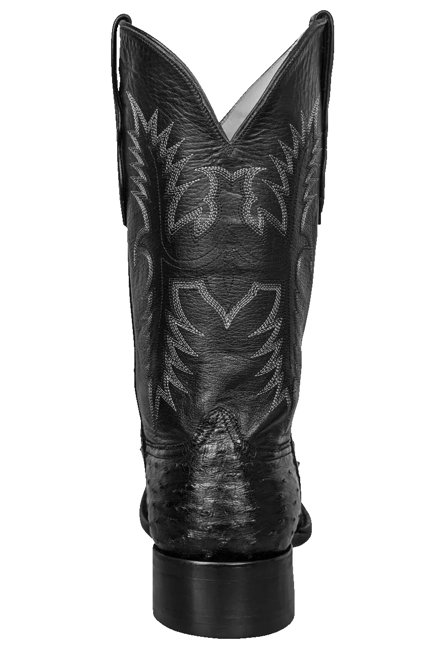 Black Jack Full Quill Ostrich & Florence Buffalo Cowboy Boots - Black sold by Pinto Ranch product image thumbnail 4