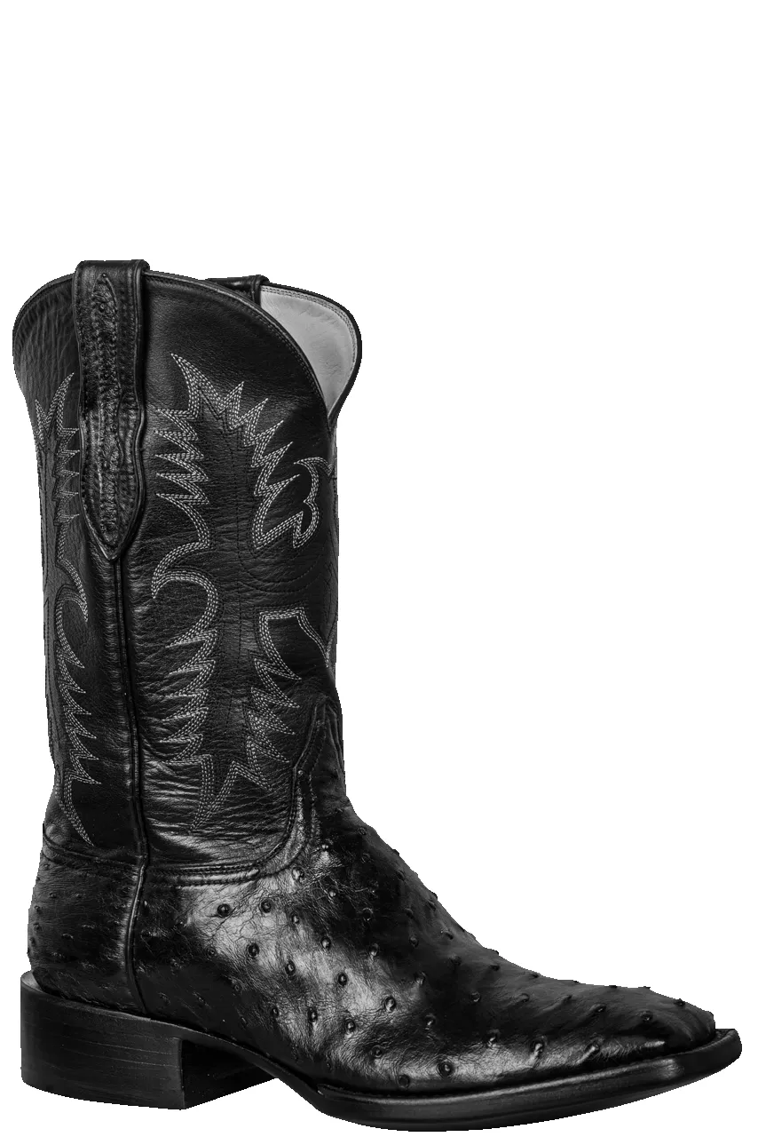 Black Jack Full Quill Ostrich & Florence Buffalo Cowboy Boots - Black sold by Pinto Ranch product image thumbnail 2