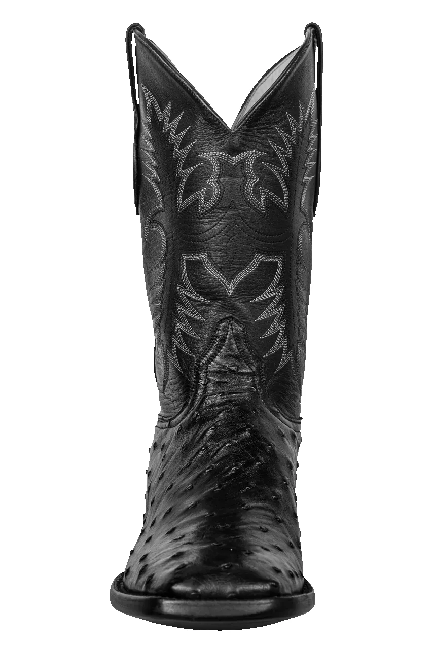 Black Jack Full Quill Ostrich & Florence Buffalo Cowboy Boots - Black sold by Pinto Ranch product image thumbnail 3