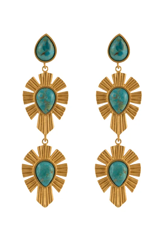 Christina Greene Royal Radiance Turquoise Earrings sold by Pinto Ranch