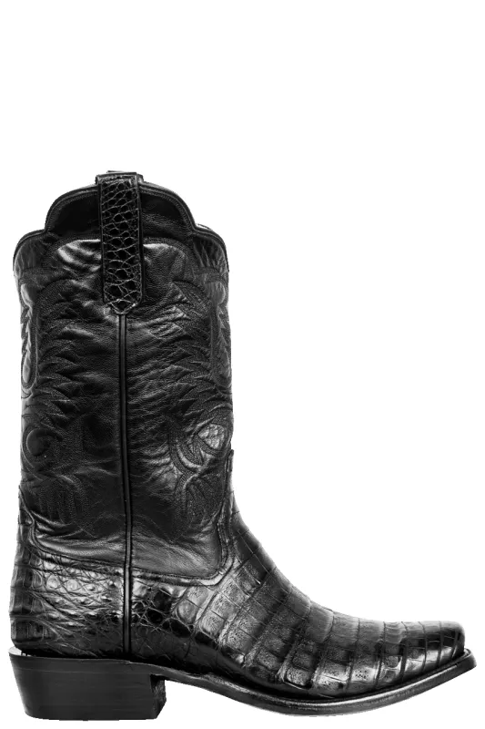 Rios of Mercedes Caiman Belly Cowboy Boots - Black sold by Pinto Ranch