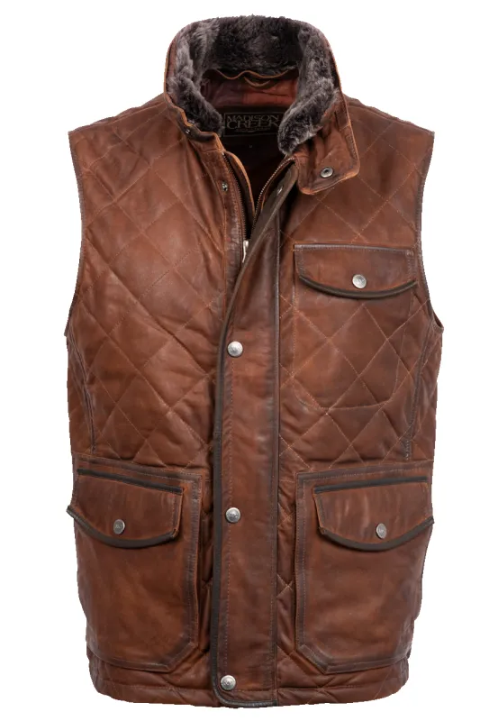 Madison Creek Bourbon Vail Waxed Suede Vest sold by Pinto Ranch