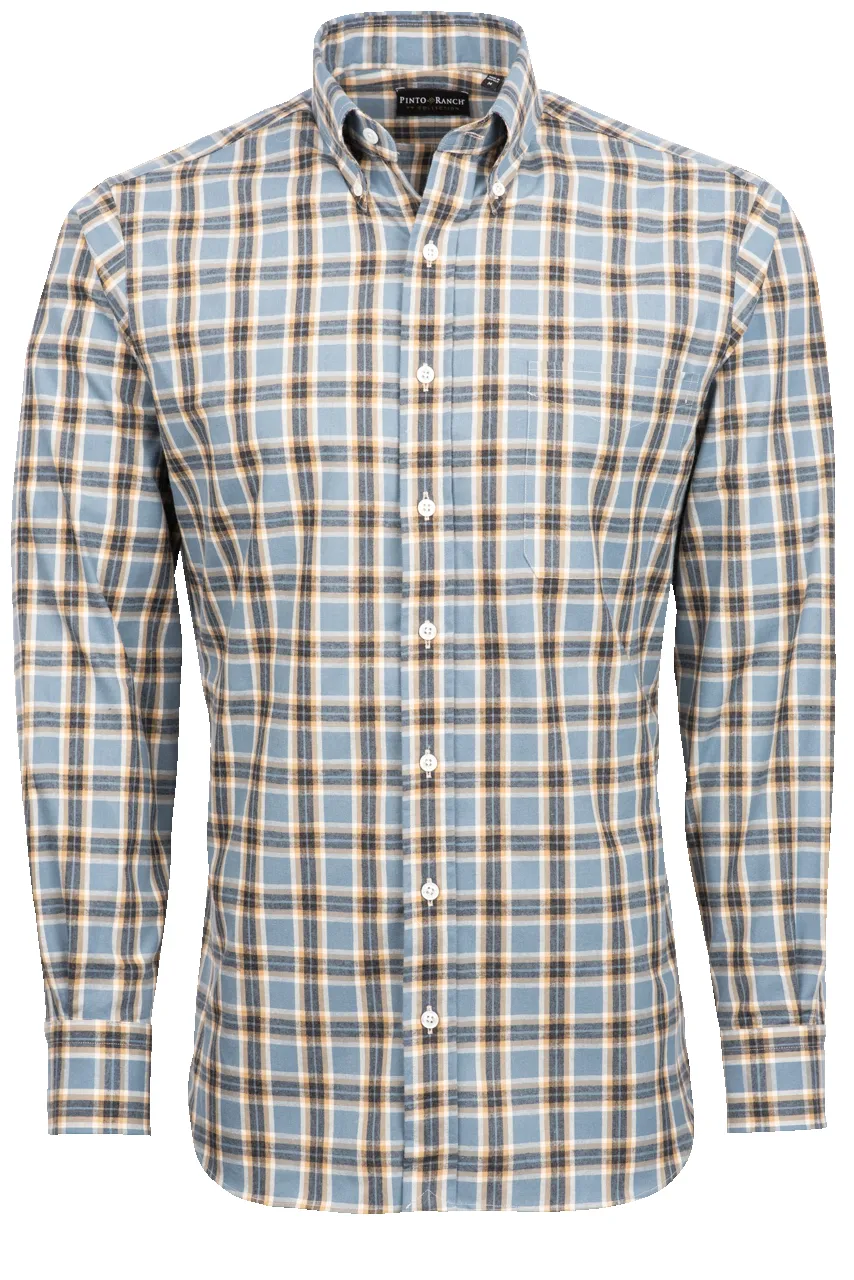 Pinto Ranch YY Collection Button-Front Sport Shirt - Blue sold by Pinto Ranch