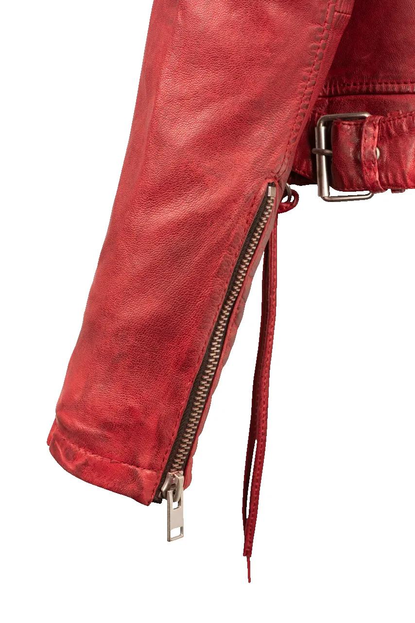 Mauritius Red Wani Vintage Lamb Leather Jacket sold by Pinto Ranch product image thumbnail 3