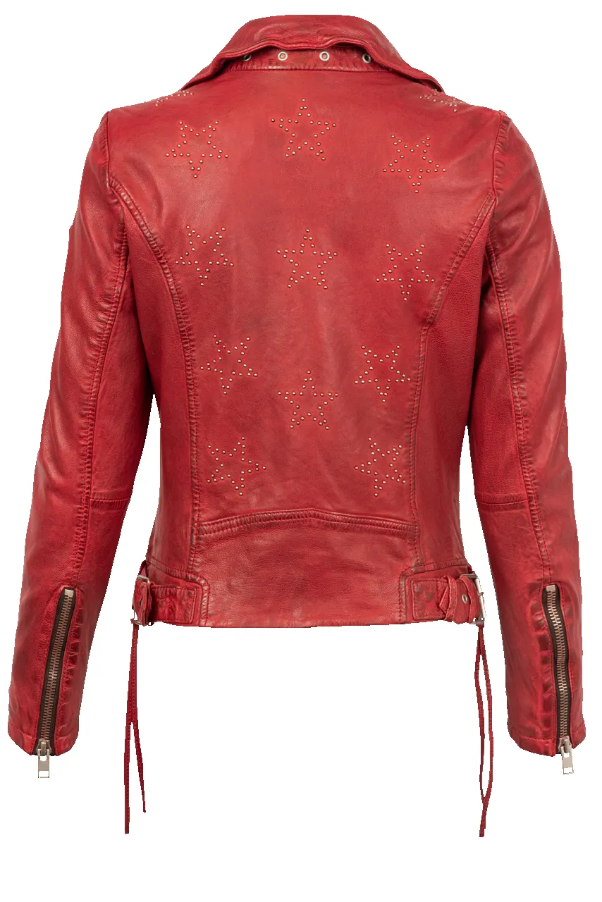 Mauritius Red Wani Vintage Lamb Leather Jacket sold by Pinto Ranch