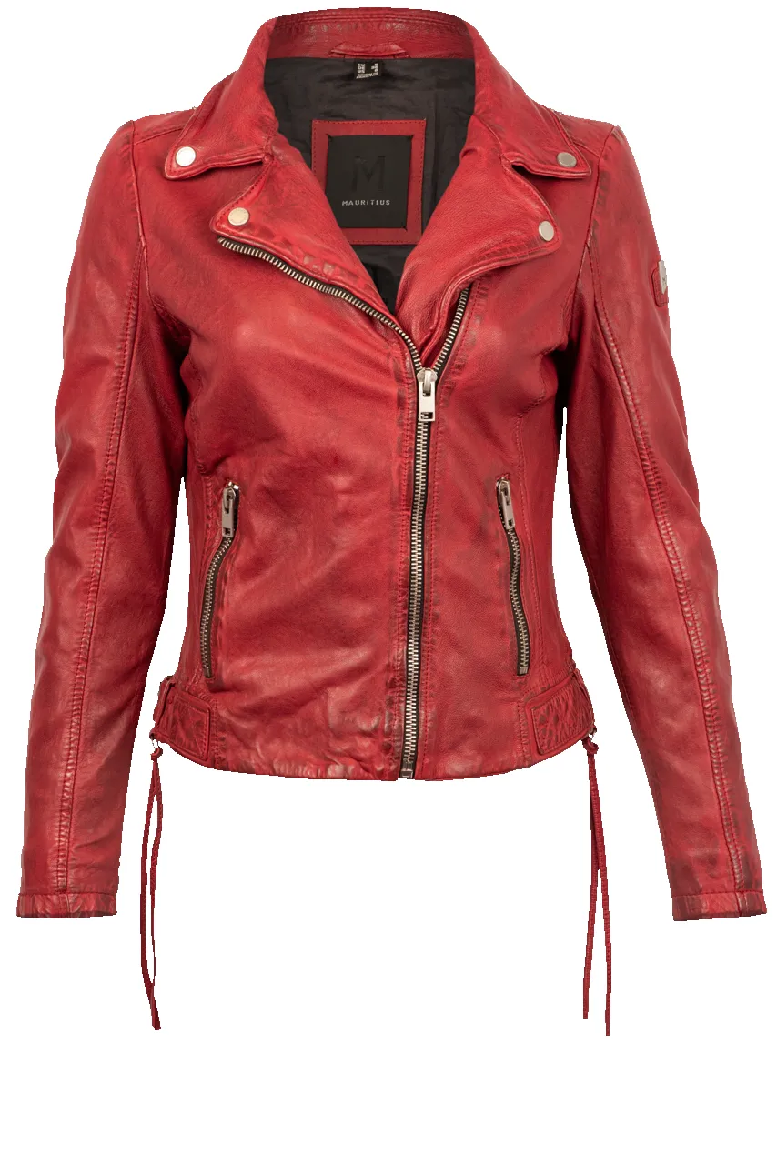 Mauritius Red Wani Vintage Lamb Leather Jacket sold by Pinto Ranch product image thumbnail 2