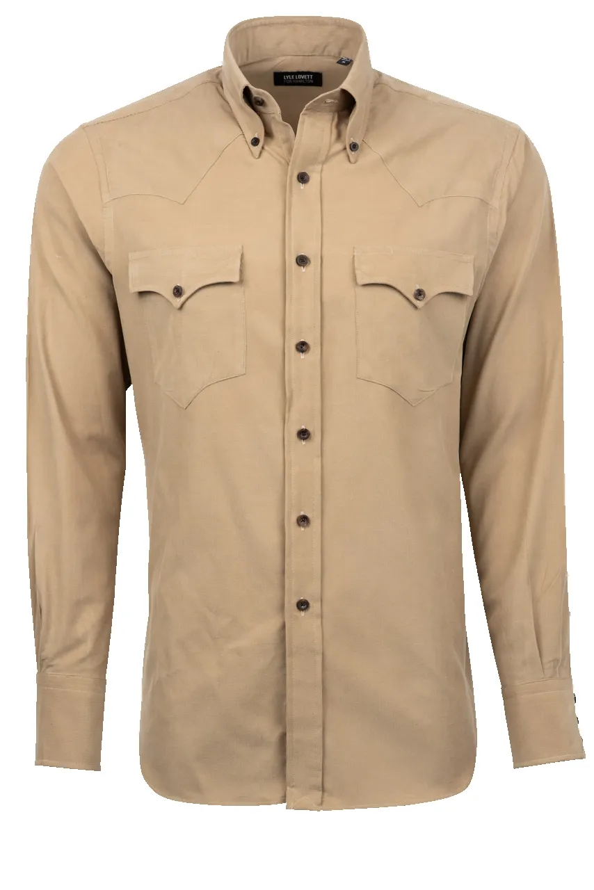 Lyle Lovett for Hamilton Button-Front Shirt - Tan Corduroy sold by Pinto Ranch