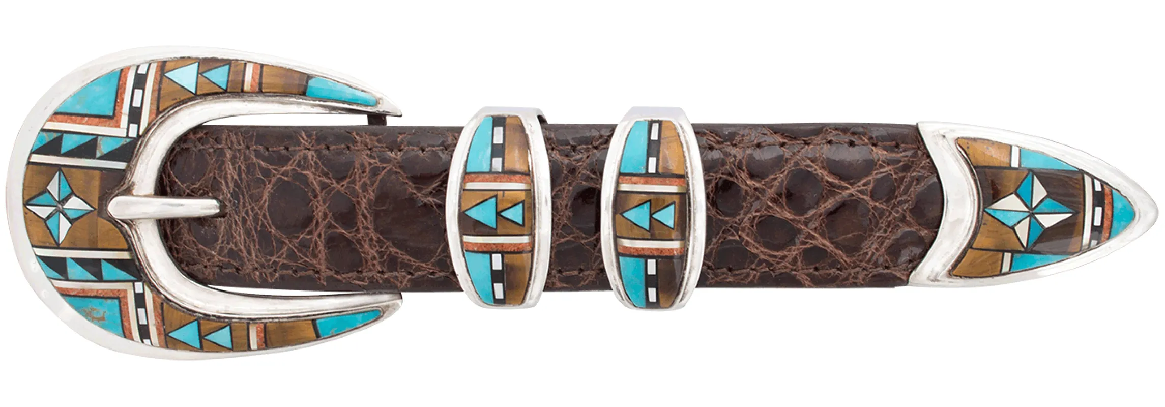 B.G. Mudd 1" Jasper & Turquoise Buckle Set sold by Pinto Ranch