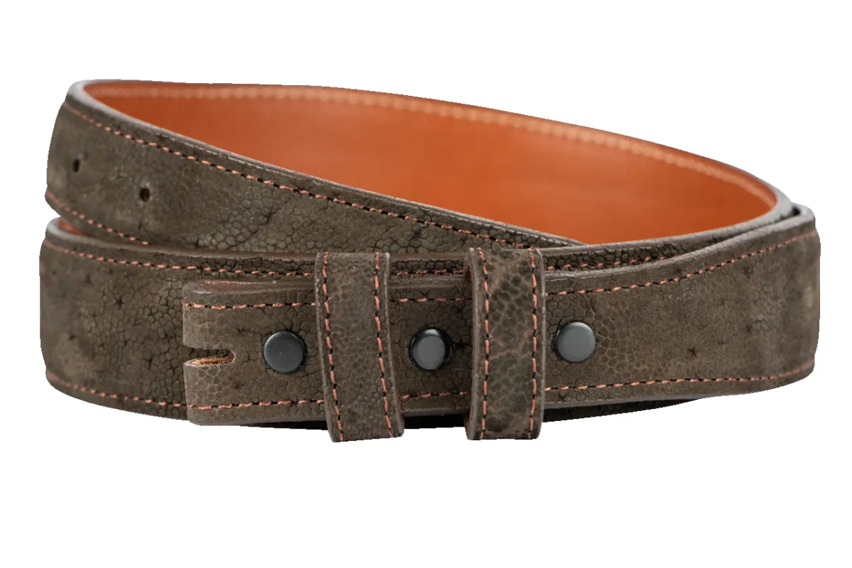 Chacon 1.25" Elephant Tapered Belt Strap - Chocolate sold by Pinto Ranch