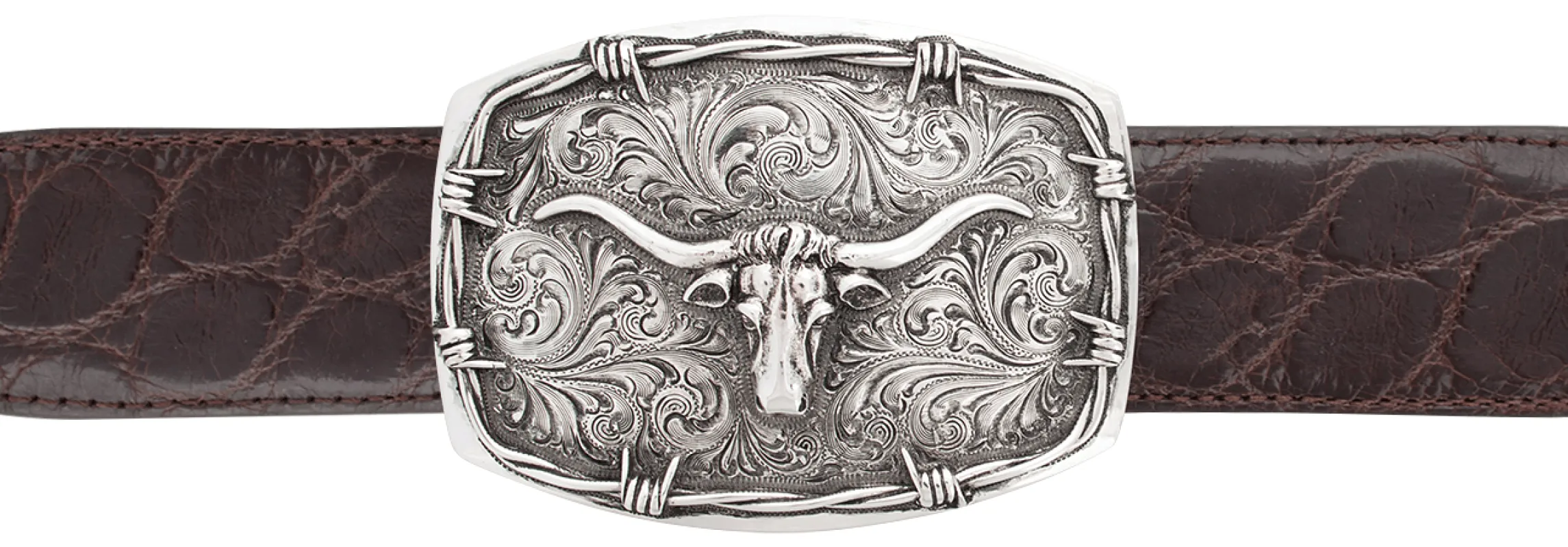 Silver King 1.5" Longhorn Trophy Buckle sold by Pinto Ranch