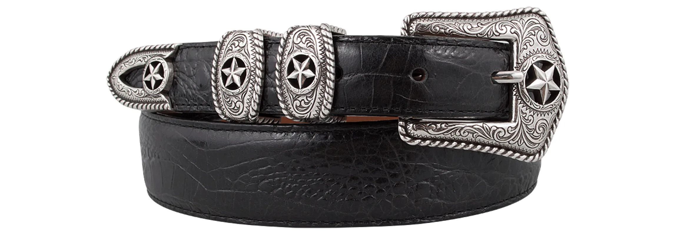 Tony Lama Country Croc Belt - Black sold by Pinto Ranch