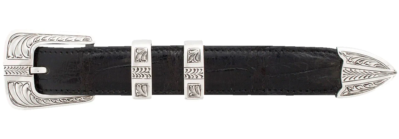 Chacon Arrow Feathered Engraved 1" Buckle Set sold by Pinto Ranch