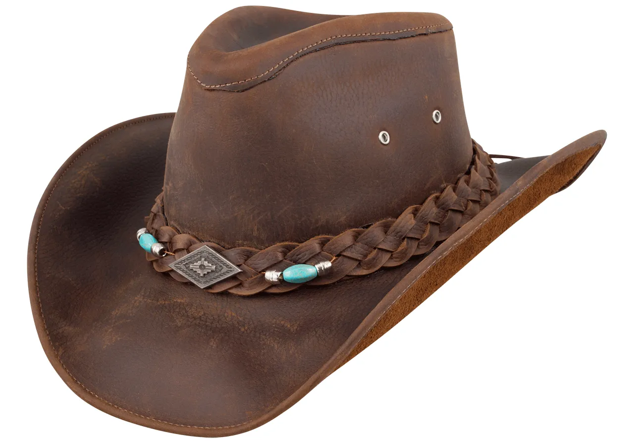 Bullhide Royston Leather Hat - Brown sold by Pinto Ranch