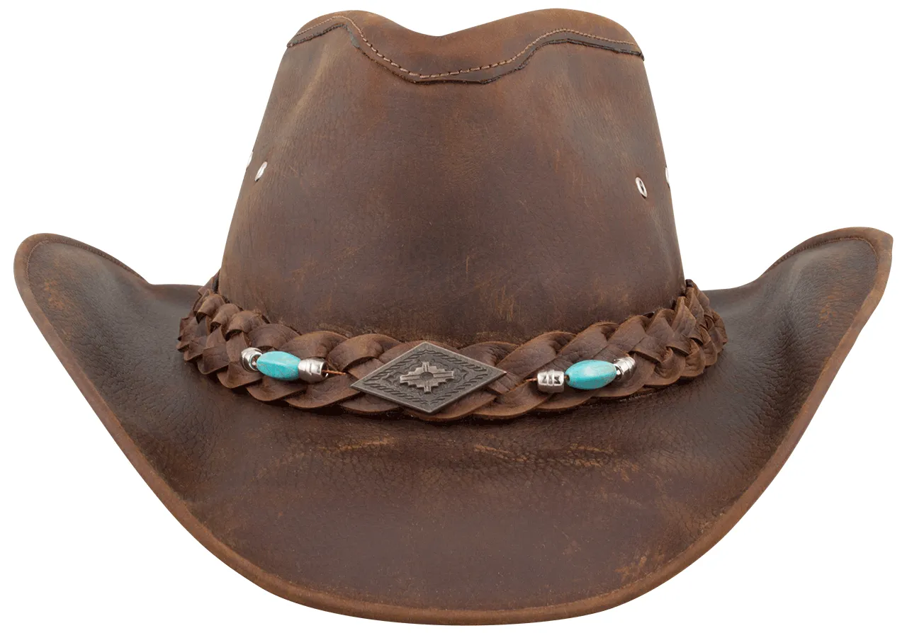 Bullhide Royston Leather Hat - Brown sold by Pinto Ranch product image thumbnail 2