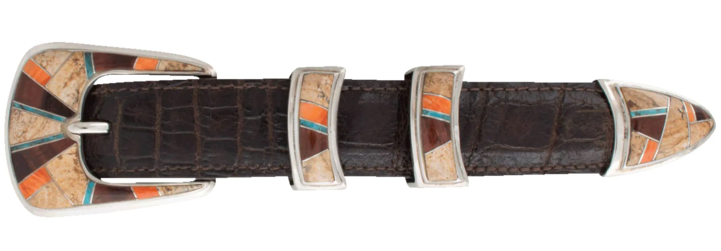 B.G. Mudd 1" Tiger Eye & Jasper Buckle Set sold by Pinto Ranch