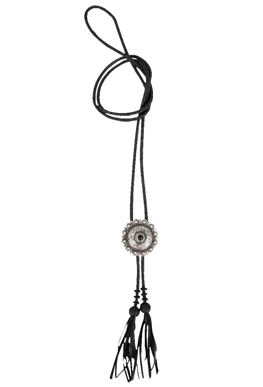 Silver King Onyx Bolo Tie sold by Pinto Ranch