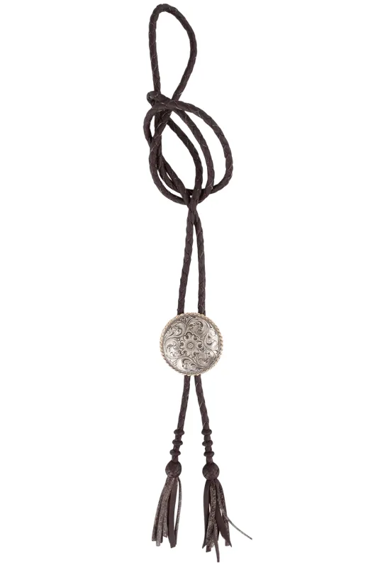 Silver King Roped Low Dome Bolo Tie sold by Pinto Ranch
