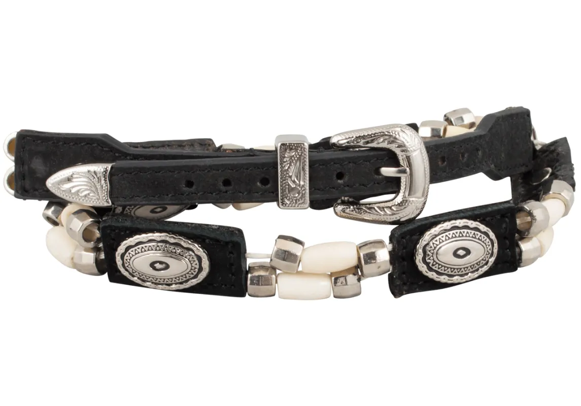 M&F Western Leather & Bone Beaded Hat Band sold by Pinto Ranch