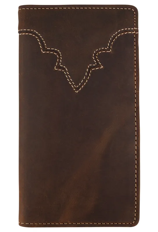 Justin Classic Brown Checkbook Wallet sold by Pinto Ranch