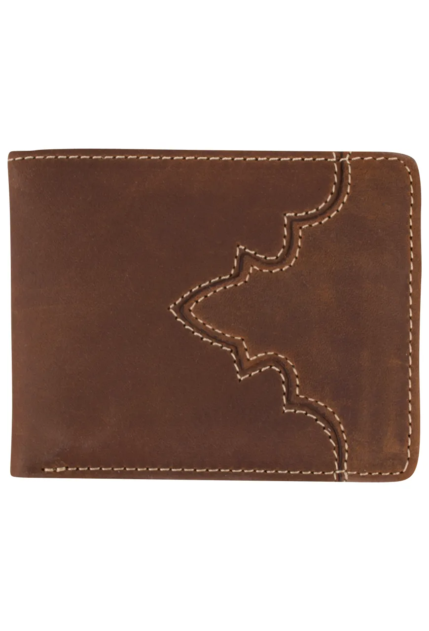 Justin Dark Brown Classic Passcase Wallet sold by Pinto Ranch