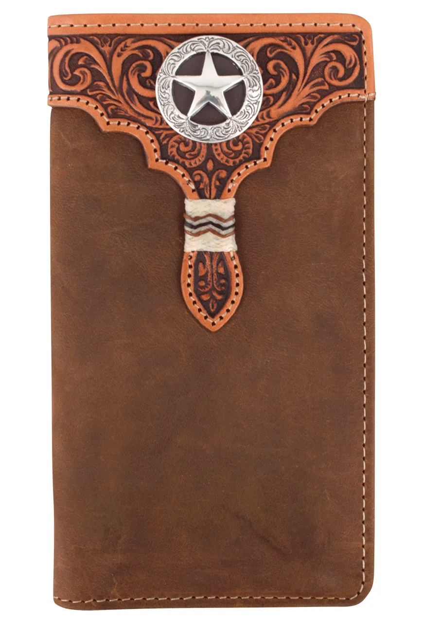Justin Brown Lone Star Checkbook Wallet sold by Pinto Ranch