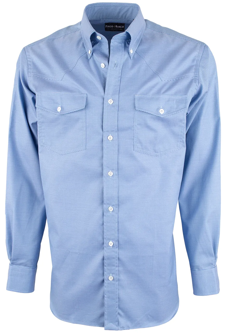 Pinto Ranch YY Collection Fancy Solid Button-Front Shirt - Blue sold by Pinto Ranch