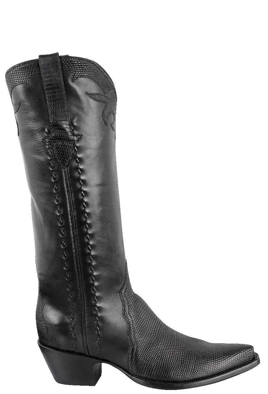 Stallion Lizard Gallegos Cowgirl Boots - Black sold by Pinto Ranch