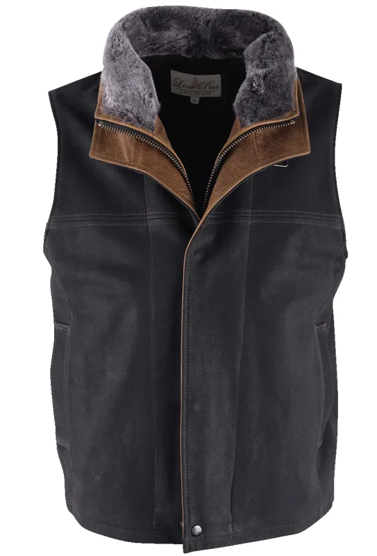 Lone Pine Leather Trekker Vest - Black sold by Pinto Ranch