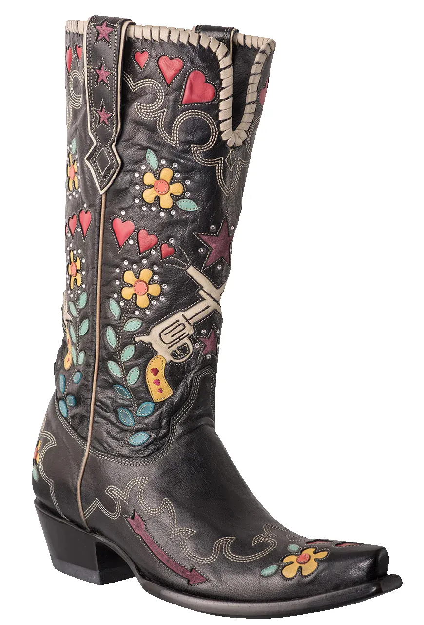 Double D Ranch by Old Gringo Goat Bandit Cowgirl Boots - Black sold by Pinto Ranch product image thumbnail 4