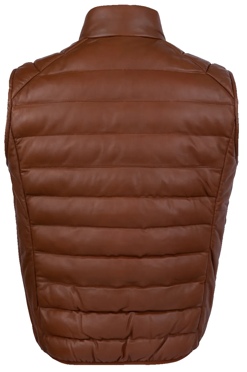 Scully Ribbed Cognac Lamb Leather Vest sold by Pinto Ranch product image thumbnail 2