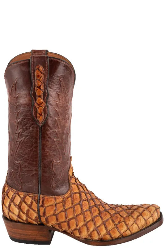 Black Jack Exclusive Pirarucu Cowboy Boots - Ginger Chestnut sold by Pinto Ranch
