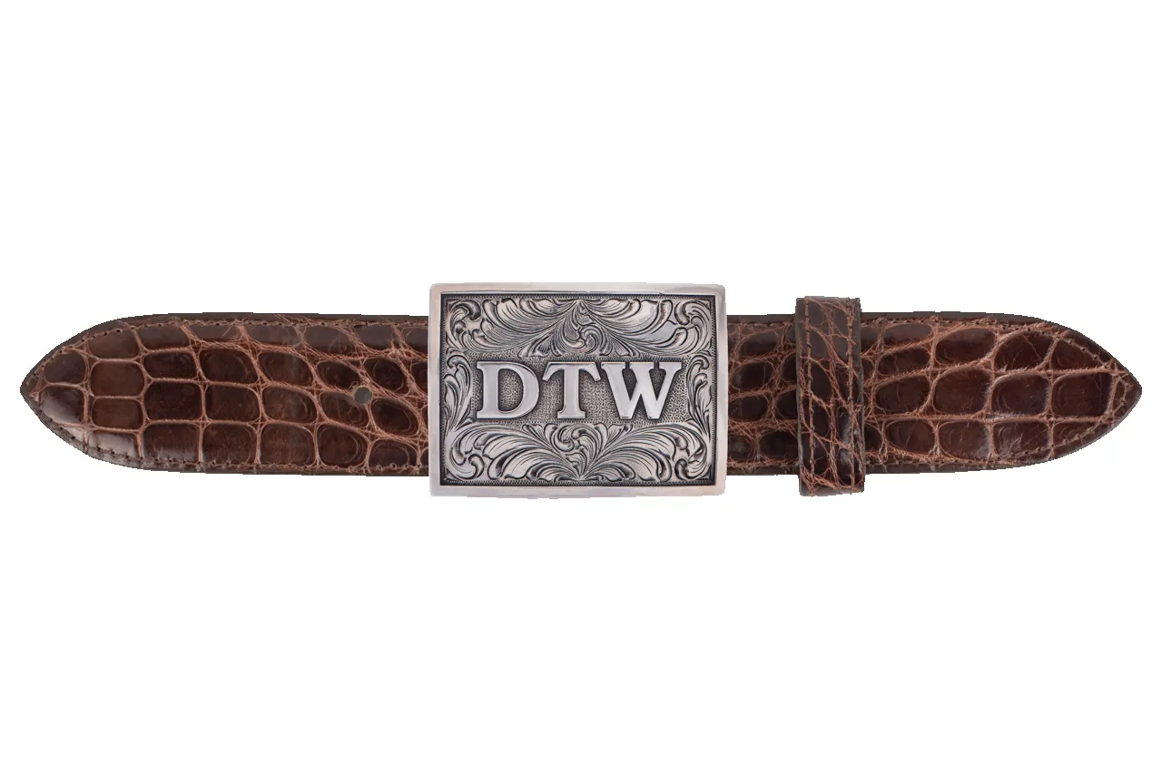 Pinto Ranch 1.5" Sterling Silver Personalized Trophy Buckle sold by Pinto Ranch