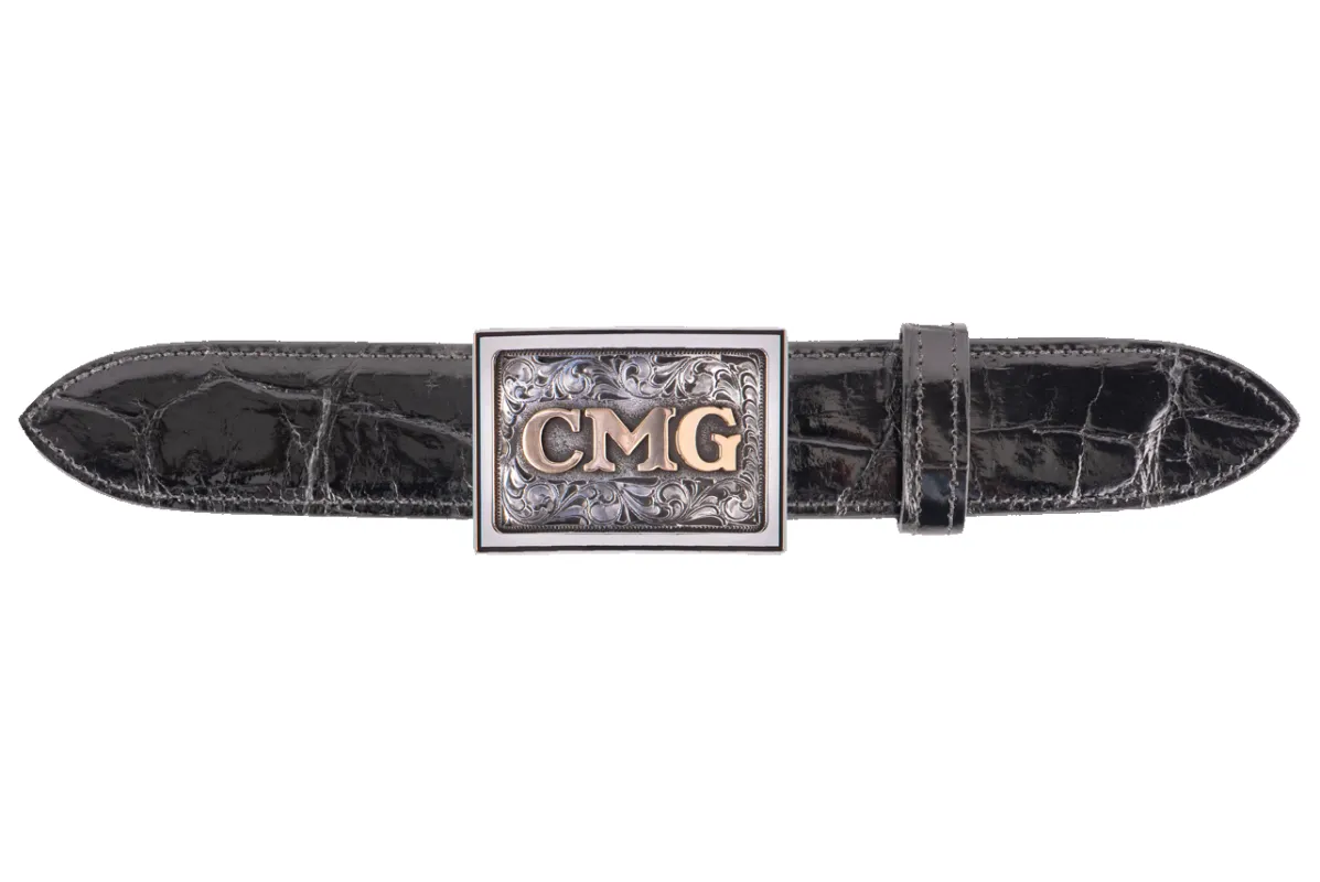 Pinto Ranch 1.5" Gold & Silver Personalized Trophy Buckle sold by Pinto Ranch
