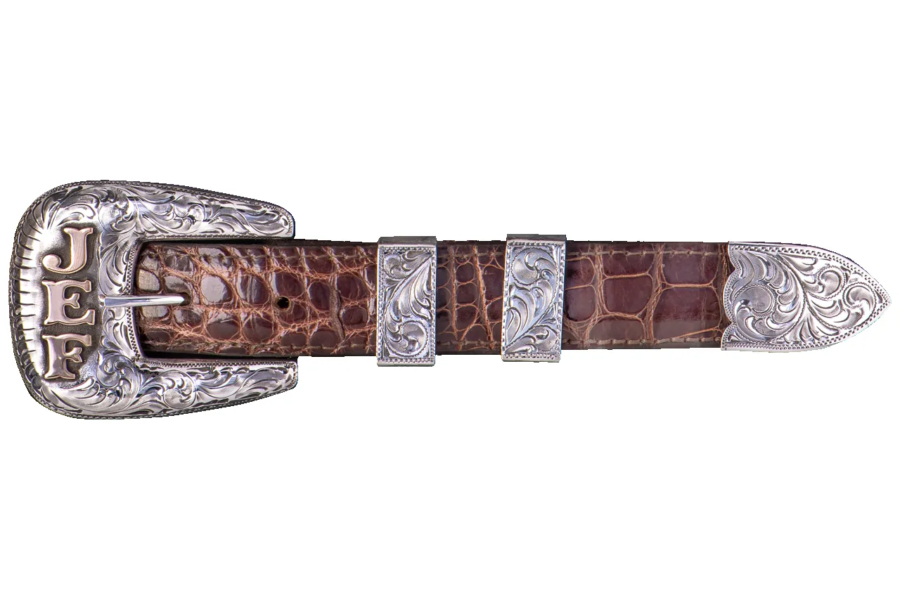 Pinto Ranch 1" Gold & Silver Personalized Buckle Set sold by Pinto Ranch